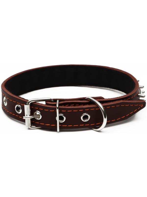 Ошейник кожаный на синтепоне 