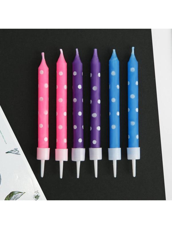 Свечи в торт «Зажигай и отмечай», 6 шт