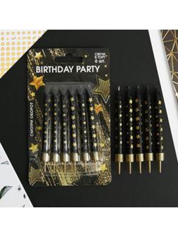 Свечи в торт Birthday party, 6 шт
