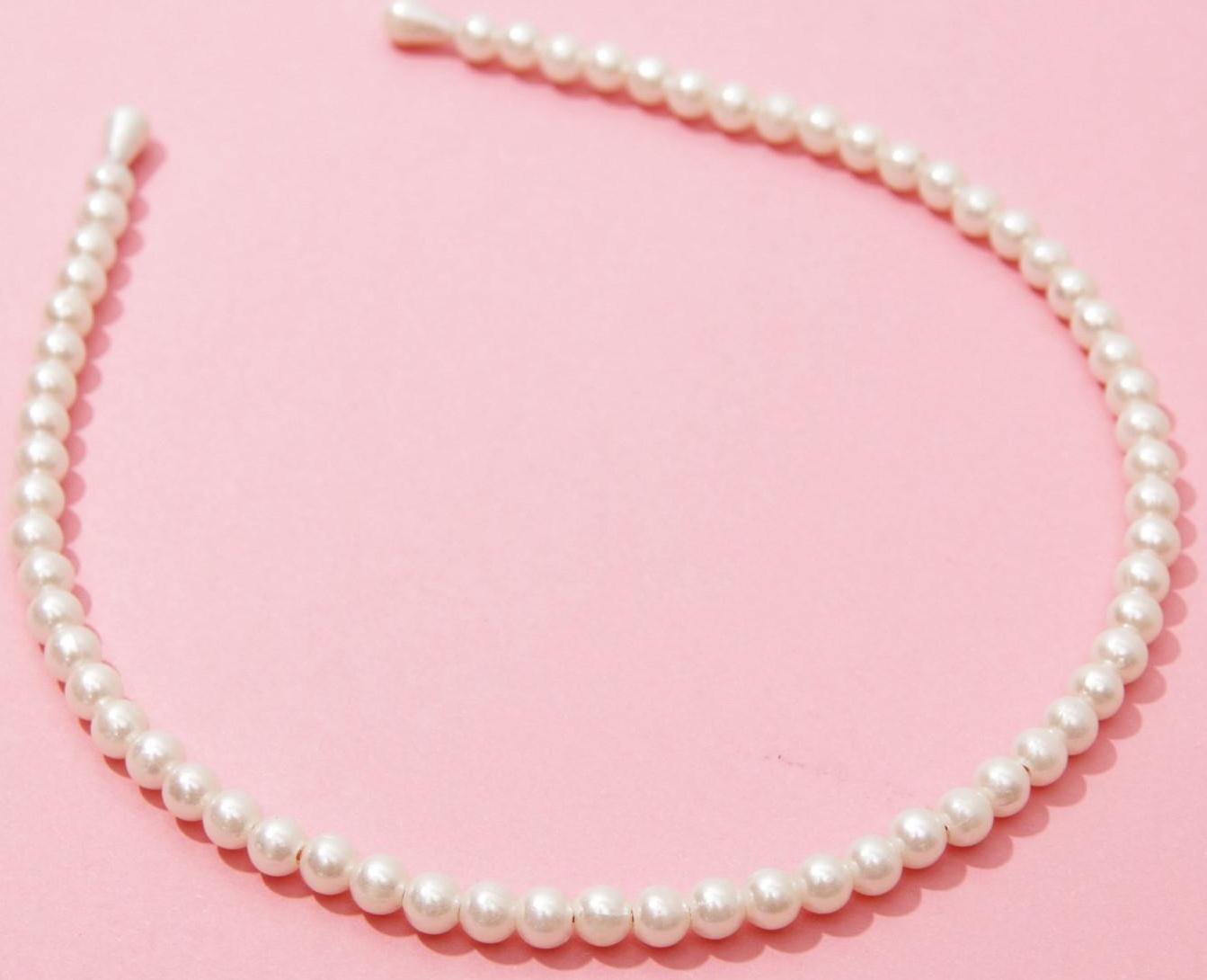 Ободок для волос жемчужный 