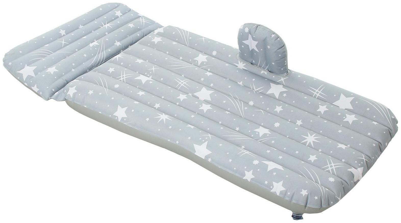 Матрас надувной в автомобиль 130 х 75 х 38 см, цвет серый