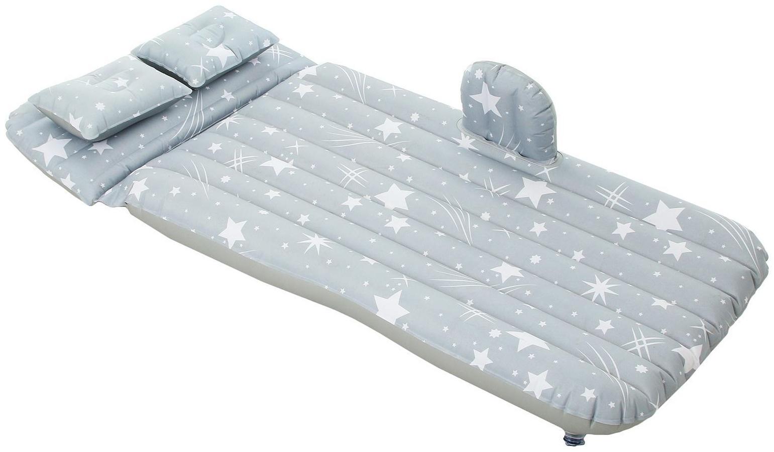 Матрас надувной в автомобиль 130 х 75 х 38 см, цвет серый