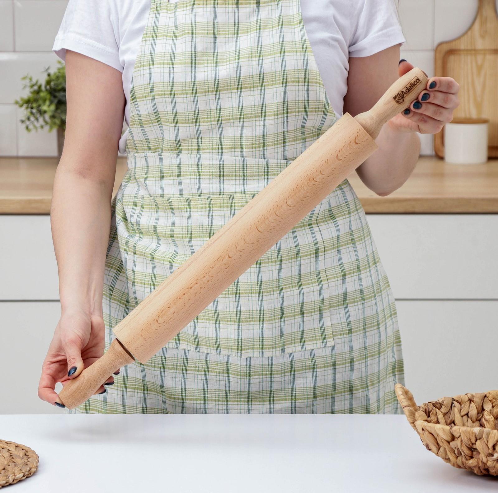 Скалка Adelica «Для Профи», с вращающейся ручкой, 60×6 см, бук