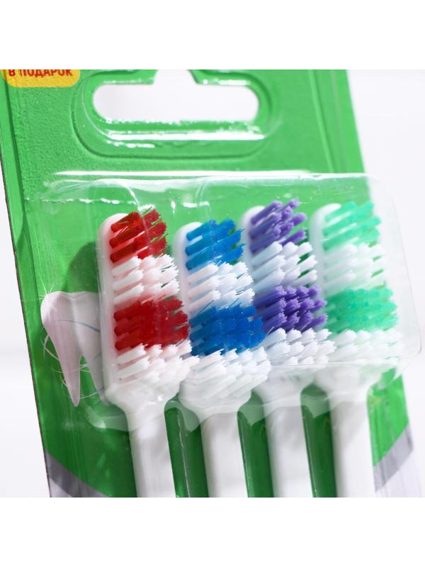 Зубная щётка Rendal Simply средняя жесткость, 4 шт.