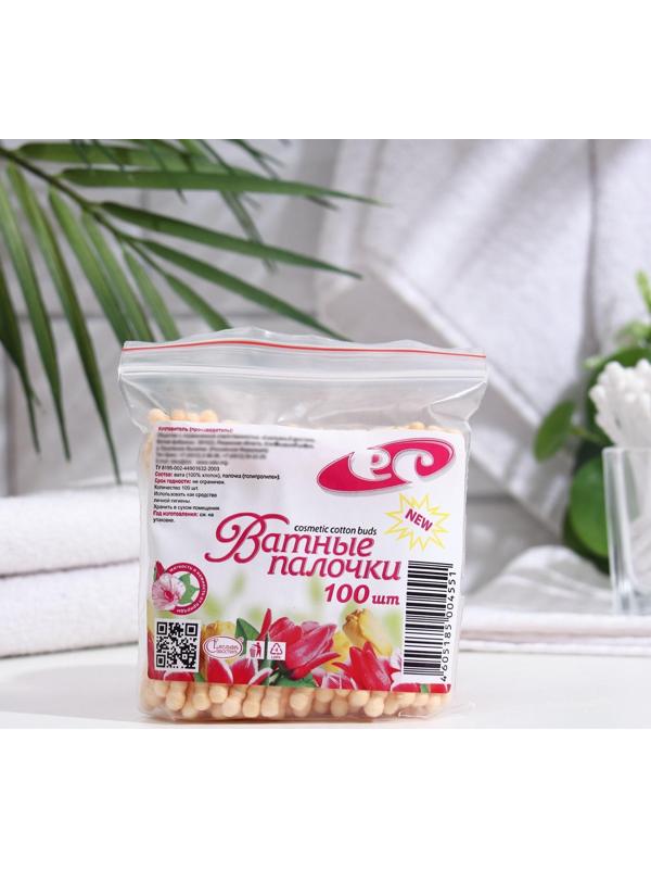 Ватные палочки косметические со спиралевидным намотом по 100 шт п/э пакет, микс