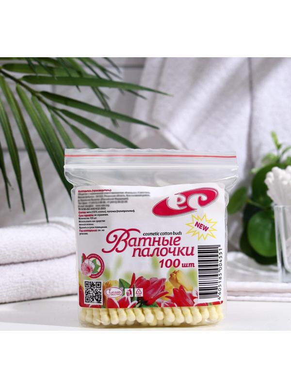 Ватные палочки косметические со спиралевидным намотом по 100 шт п/э пакет, микс