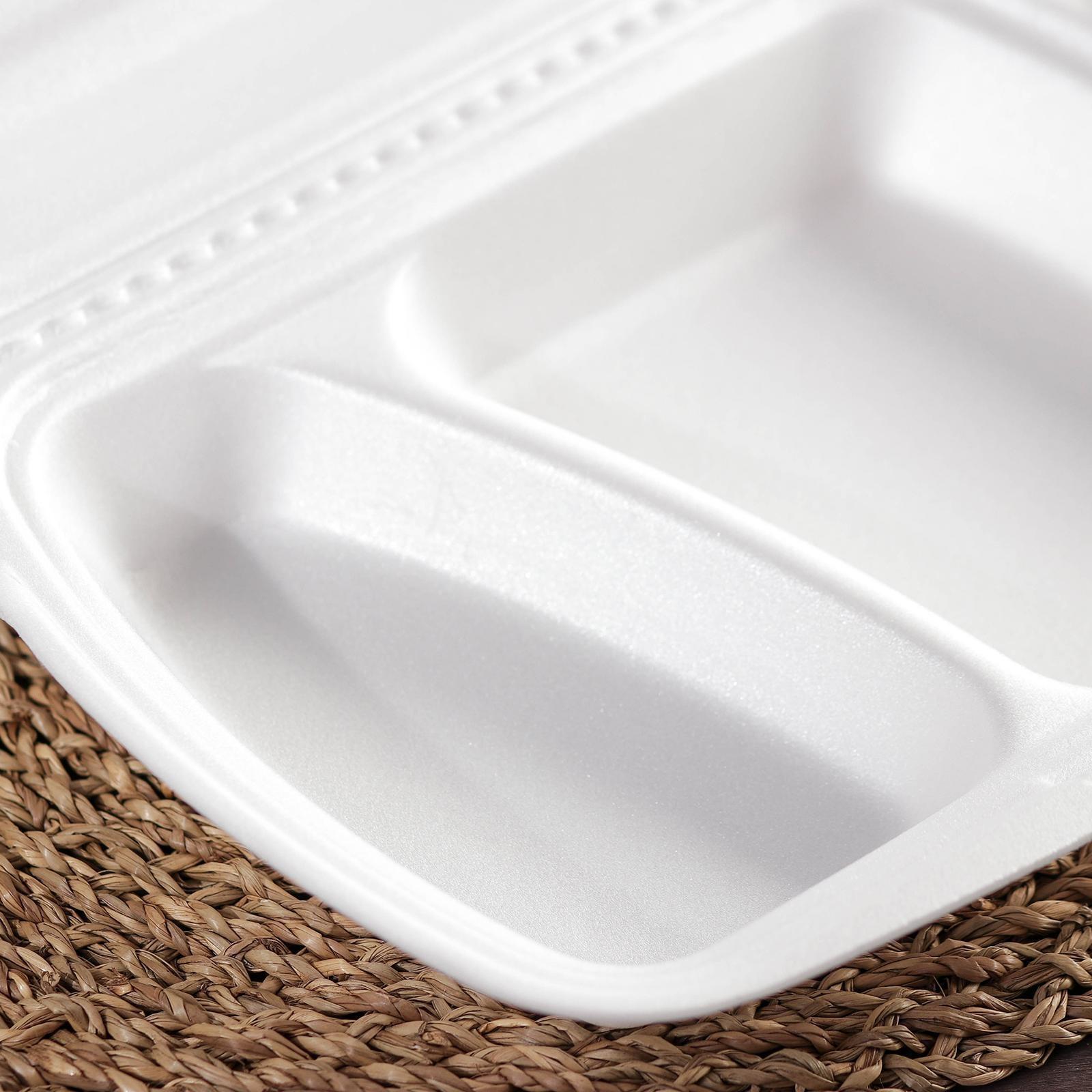 Ланч-бокс одноразовый, 24,7×20,6×7 см, 2 секции, цвет белый