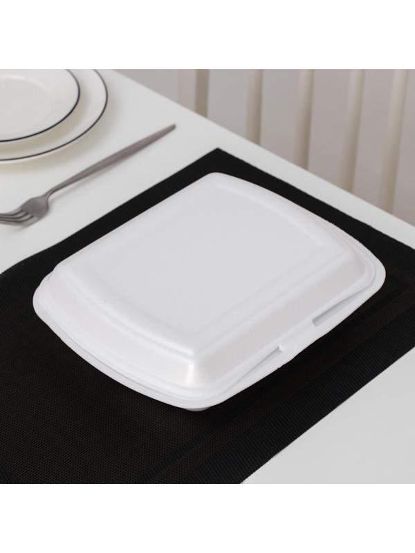 Ланч-бокс одноразовый, 24,7×20,6×7 см, 3 секции, цвет белый