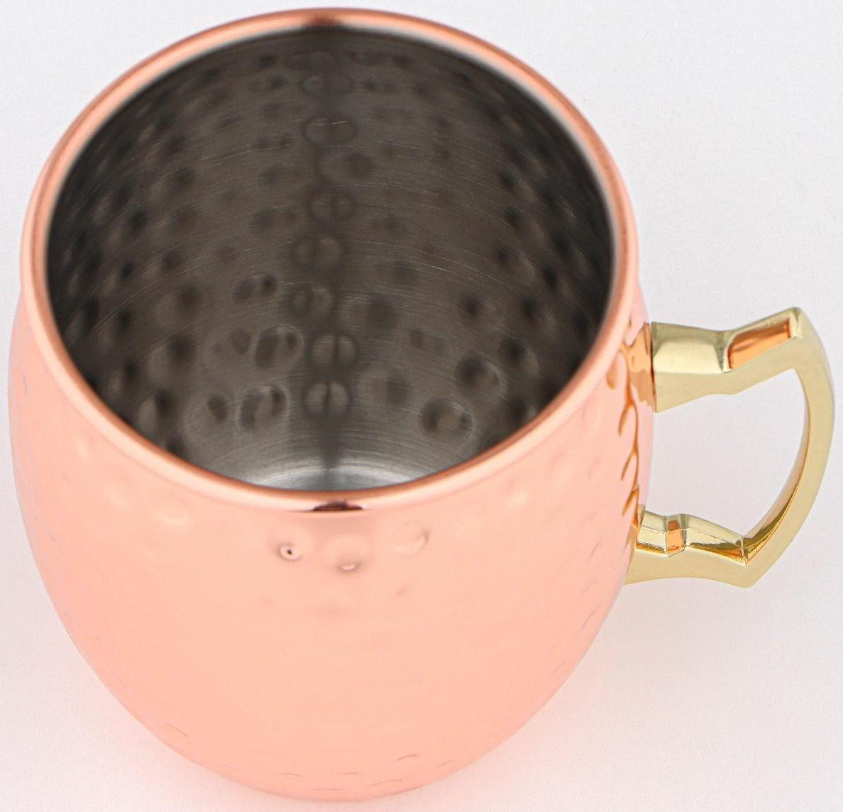 Кружкa чекaннaя из нержавеющей стали «Московский мул», 500 мл, толщинa 0,8 мм, цвет медный