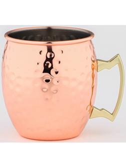 Кружкa чекaннaя из нержавеющей стали «Московский мул», 500 мл, толщинa 0,8 мм, цвет медный