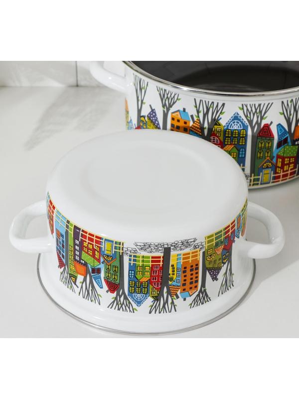 Набор посуды «Домики-1-Экстра», 3 предмета: 2,3 л, 3 л, 4 л, крышки, индукция