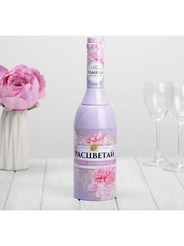 Коробка жестяная в форме бутылки шампанского «Расцветай»