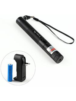 Лазерная указка аккумуляторная, 1200 мАч, 532 нм, луч 2 км, зеленый луч, 16.6 х 2.1 см