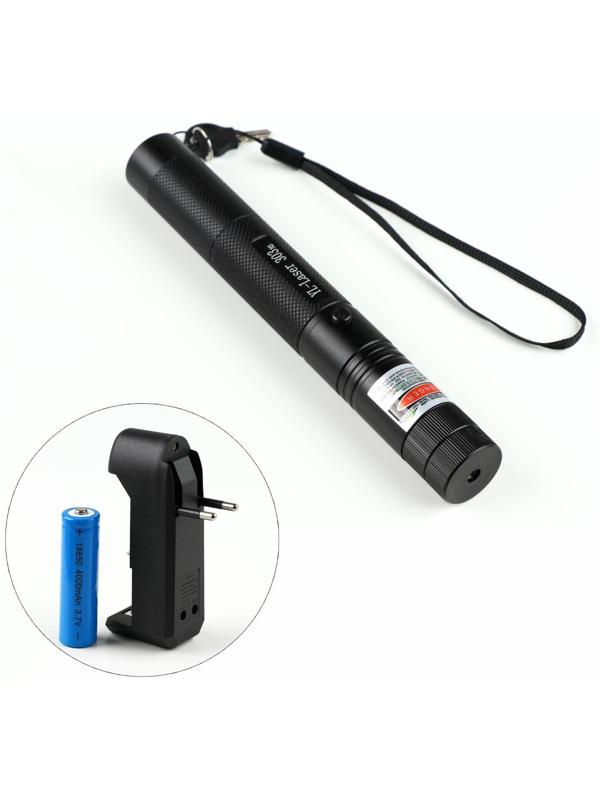 Лазерная указка аккумуляторная, 1200 мАч, 532 нм, луч 2 км, зеленый луч, 16.6 х 2.1 см