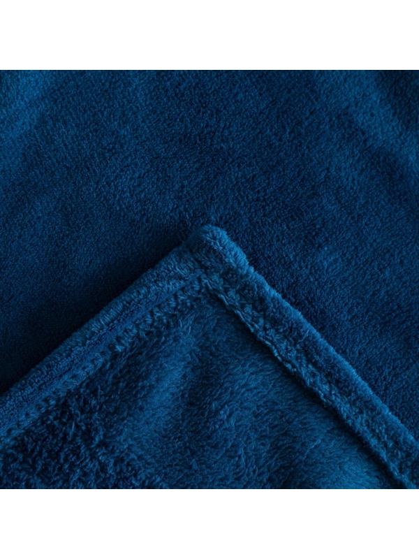 Плед Этель 180*200 см, цв. темно-синий, 100% п/э, корал-флис , 220 гр/м2