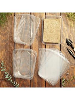 Набор джутовых ковриков для микрозелени 5 шт. с боксами 5 шт 