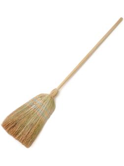 Метла узбекская из сорго с деревянной ручкой, 130-136 см, ручная работа