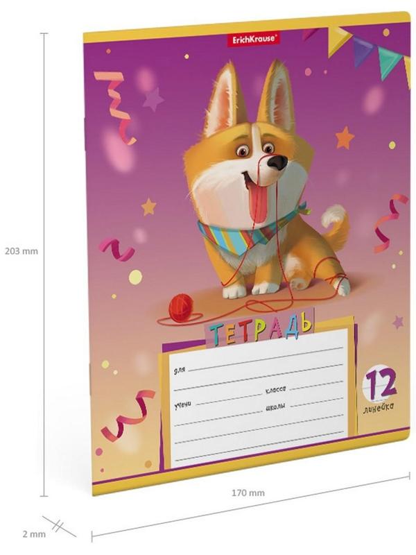 Тетрадь 12 листов в линейку, ErichKrause 