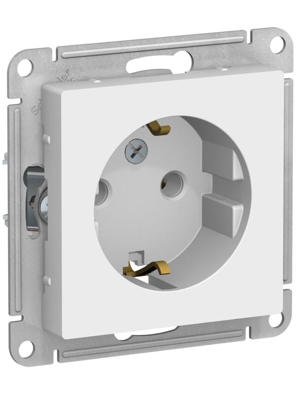 Розетка SE ATLASDESIGN, 16 А, 250 В, встраиваемая, с з/к, IP20, белая, ATN000143