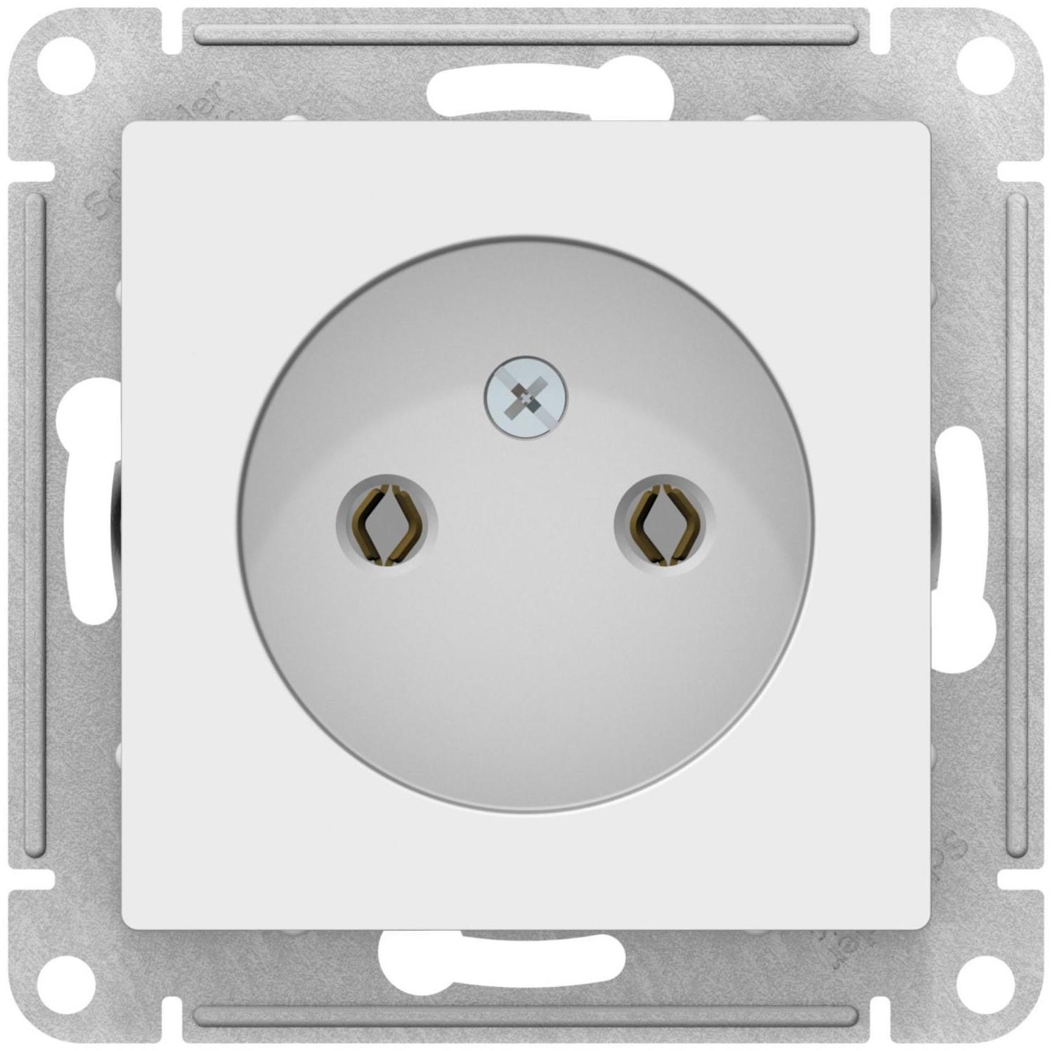 Розетка SE ATLASDESIGN, 16 А, 250 В, встраиваемая, без з/к, IP20, белая, ATN000141