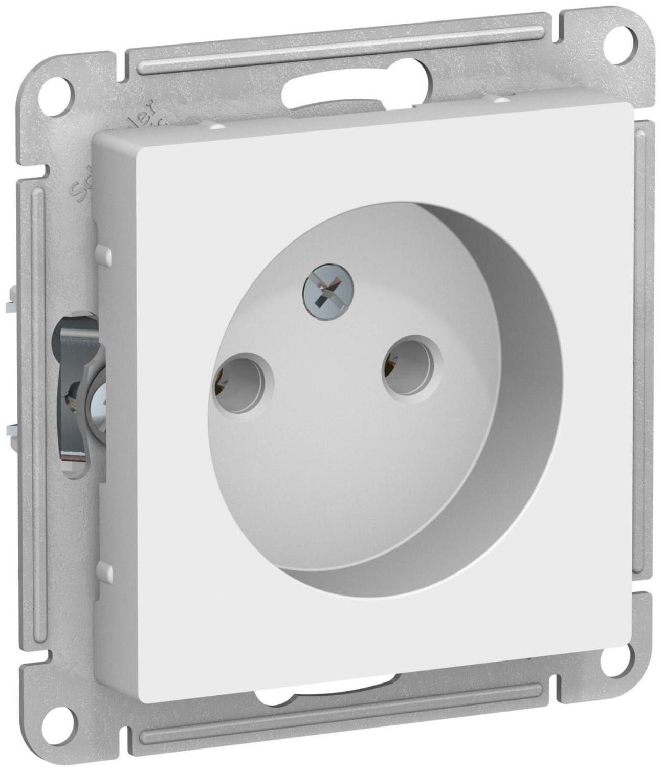 Розетка SE ATLASDESIGN, 16 А, 250 В, встраиваемая, без з/к, IP20, белая, ATN000141