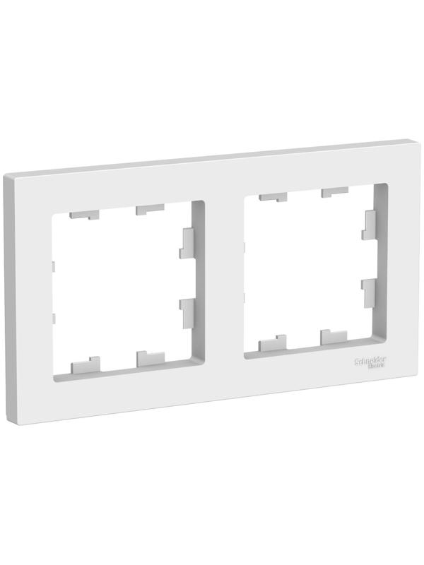 Рамка SE AtlasDesign, 2 поста, универсальная, белая, ATN000102