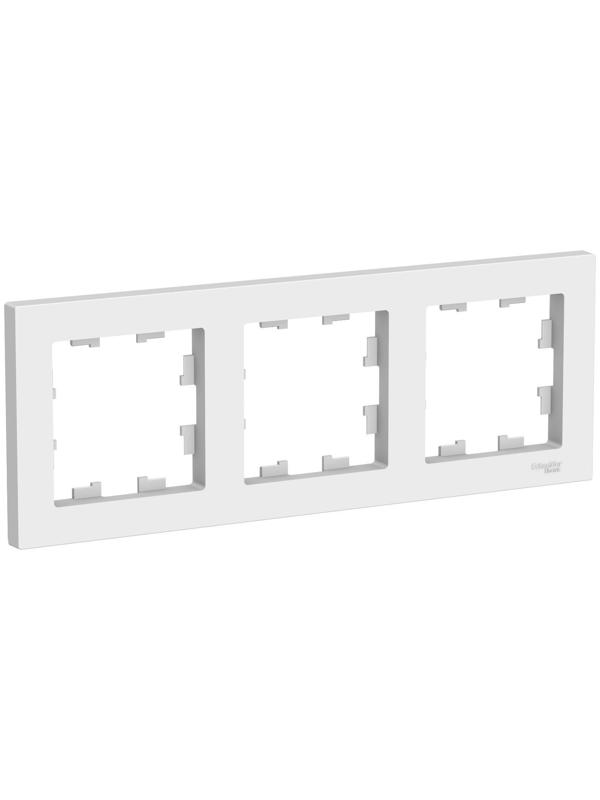 Рамка SE AtlasDesign, 3 поста, универсальная, белая, ATN000103