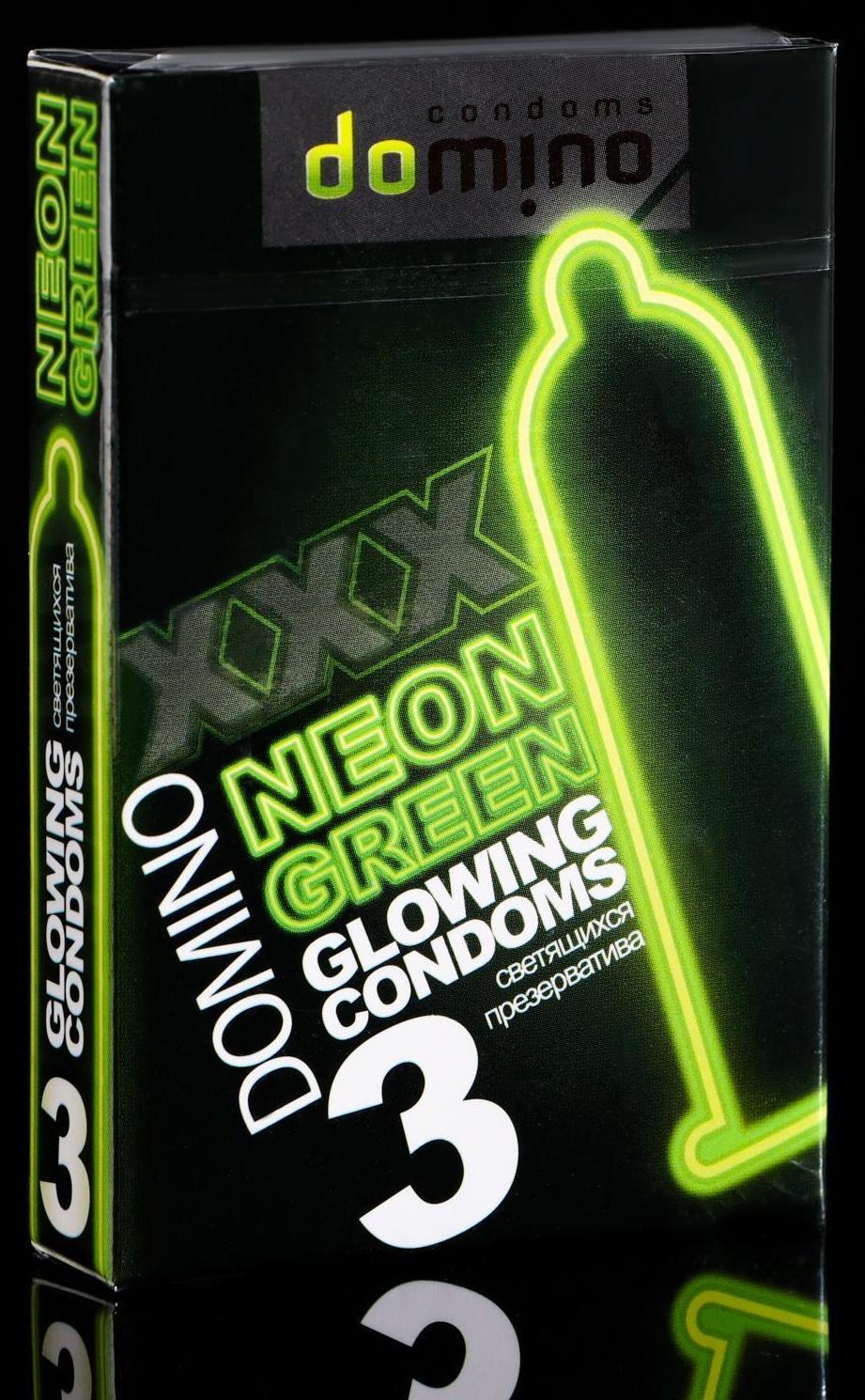 Презервативы Domino neon green, 3 шт.