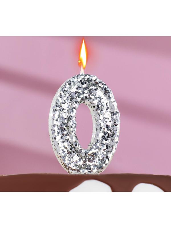 Свеча в торт «Блестки», цифра 