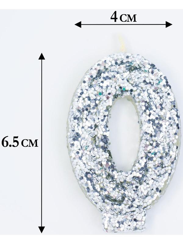 Свеча в торт «Блестки», цифра 