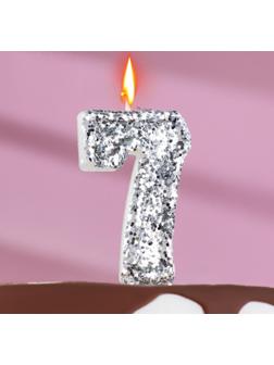Свеча в торт «Блестки», цифра 
