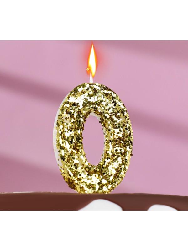 Свеча в торт «Блестки», цифра 