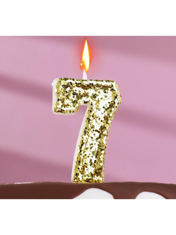 Свеча в торт «Блестки», цифра 