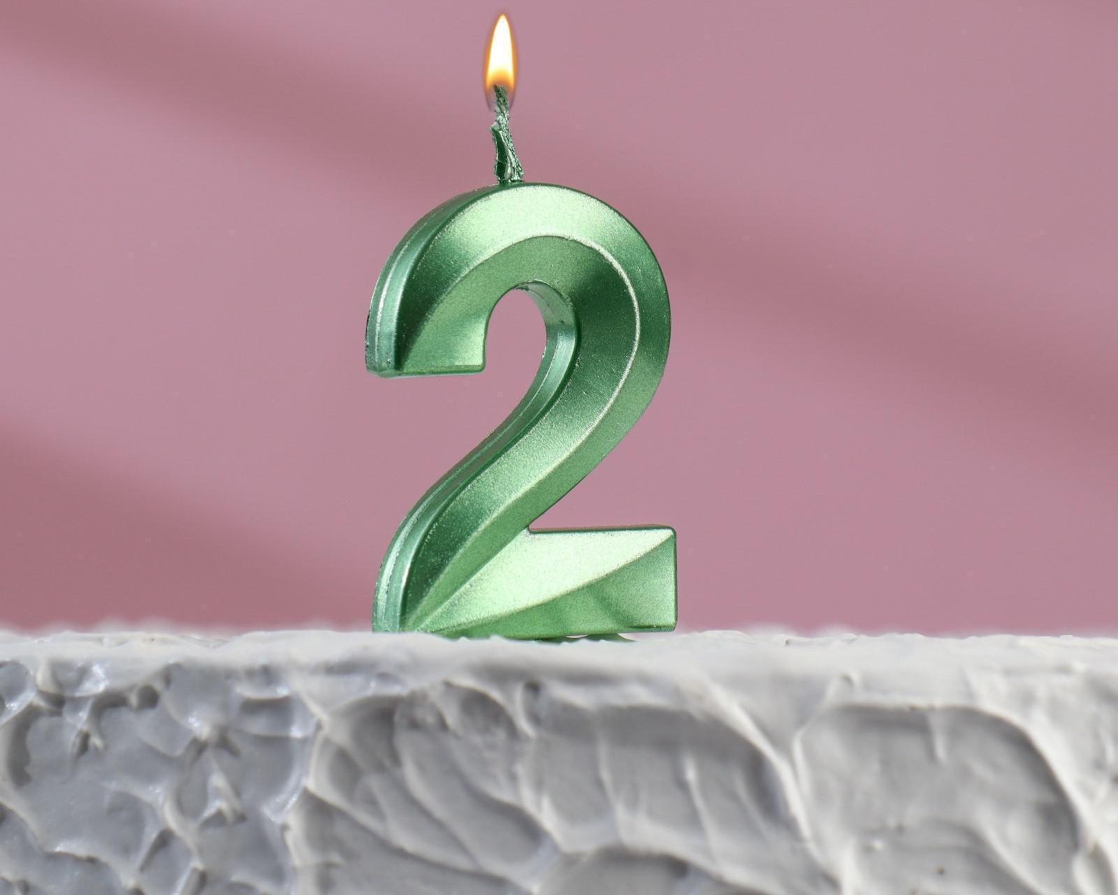 Свеча в торт на шпажке «‎Грань», цифра 