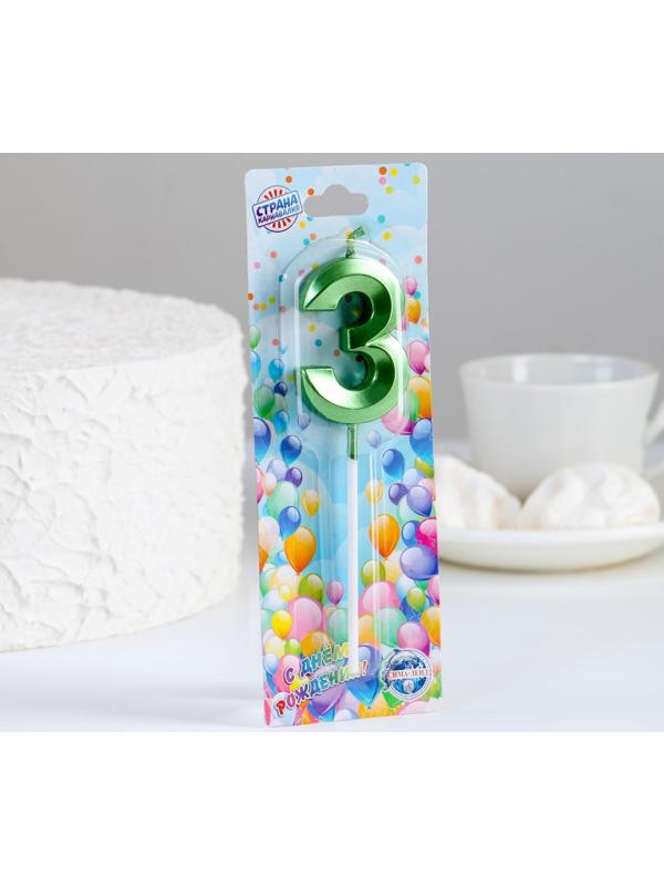 Свеча в торт на шпажке «‎Грань», цифра 