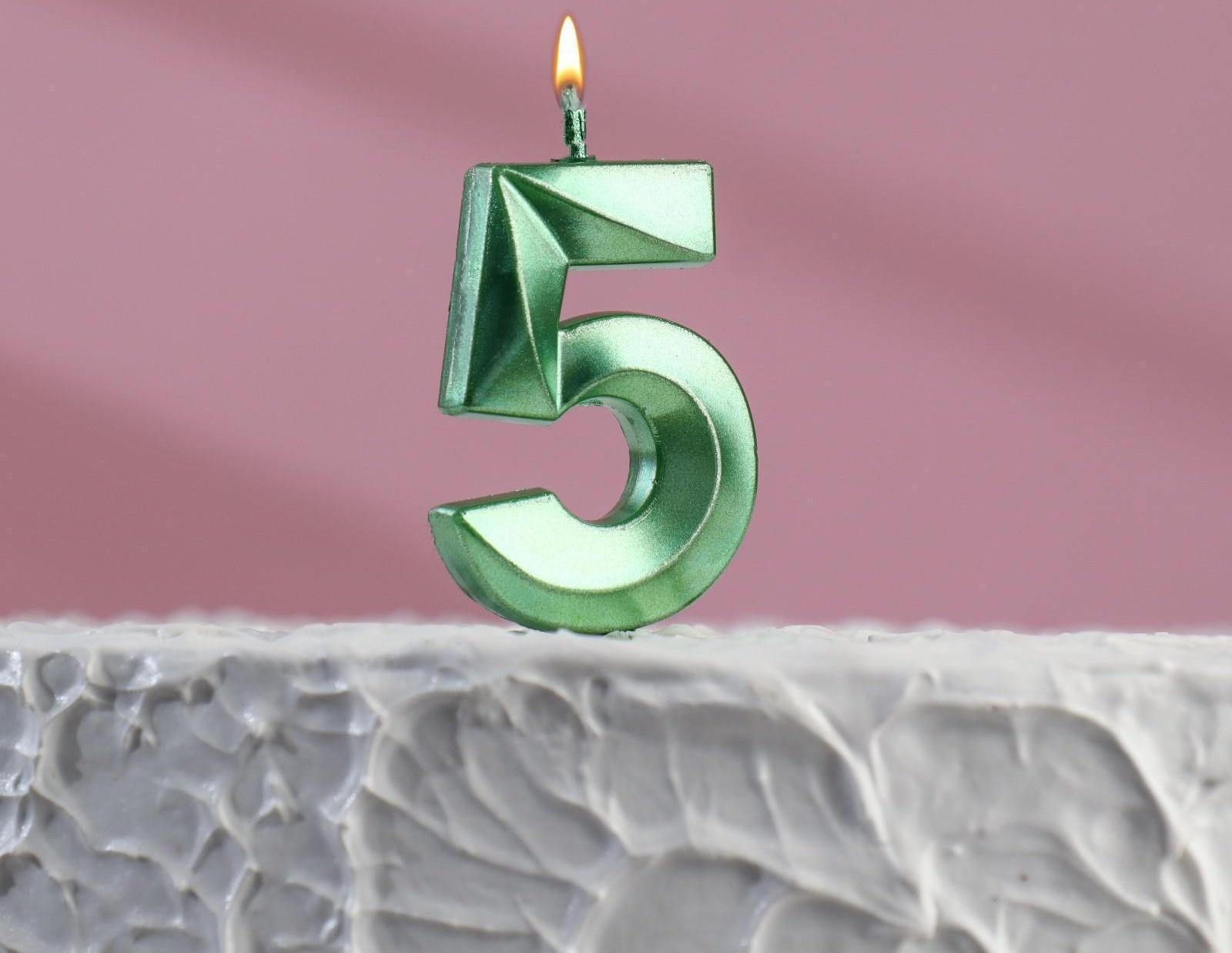 Свеча в торт на шпажке «‎Грань», цифра 