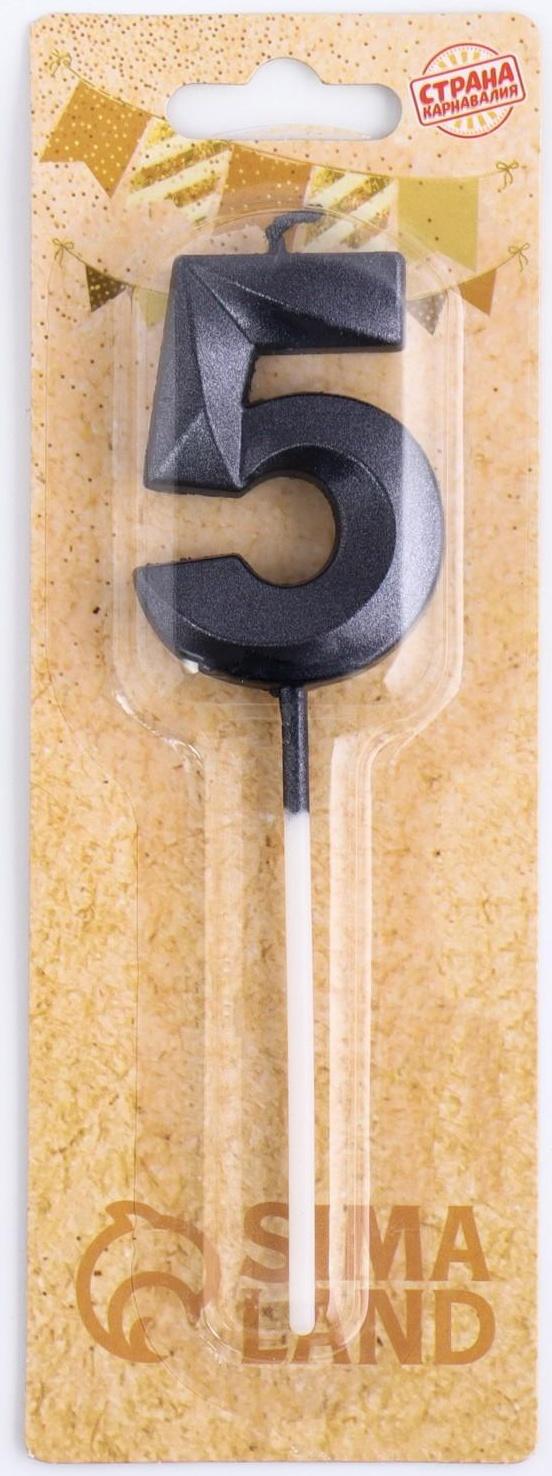 Свеча в торт на шпажке «‎Грань», цифра 