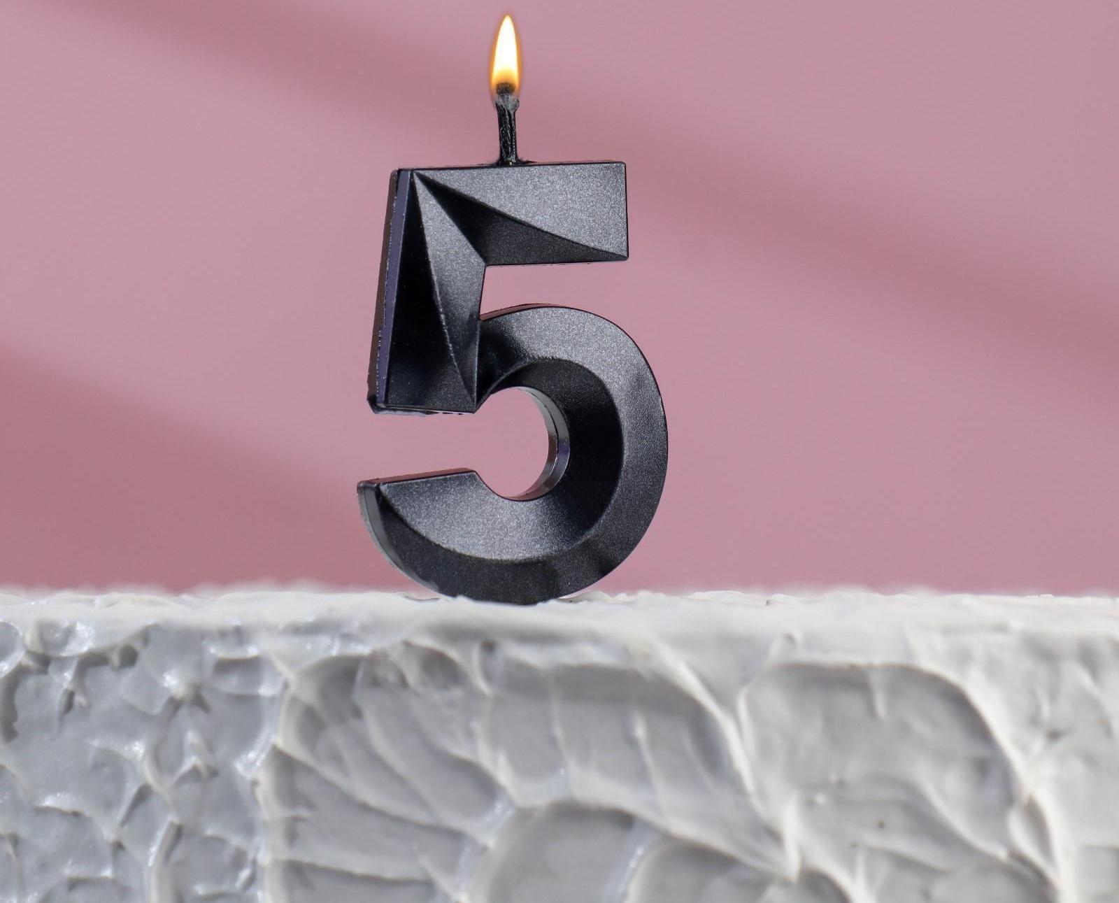 Свеча в торт на шпажке «‎Грань», цифра 