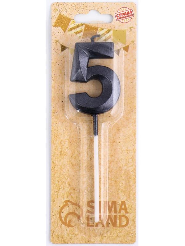 Свеча в торт на шпажке «‎Грань», цифра 