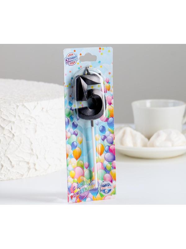 Свеча в торт на шпажке «‎Грань», цифра 