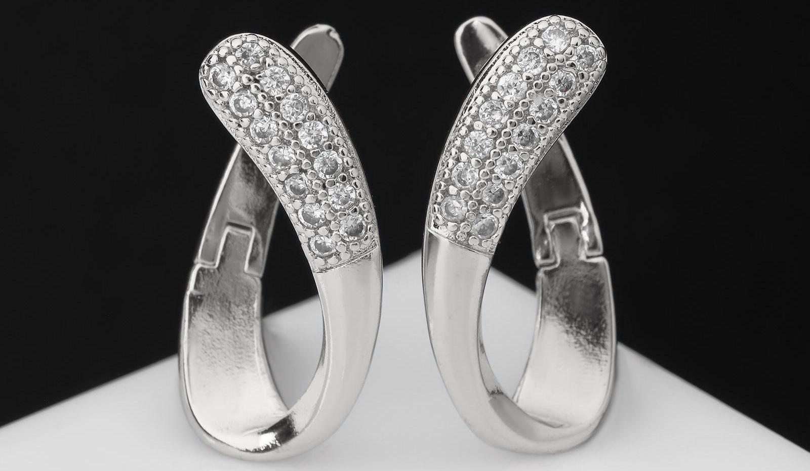 Серьги со стразами 