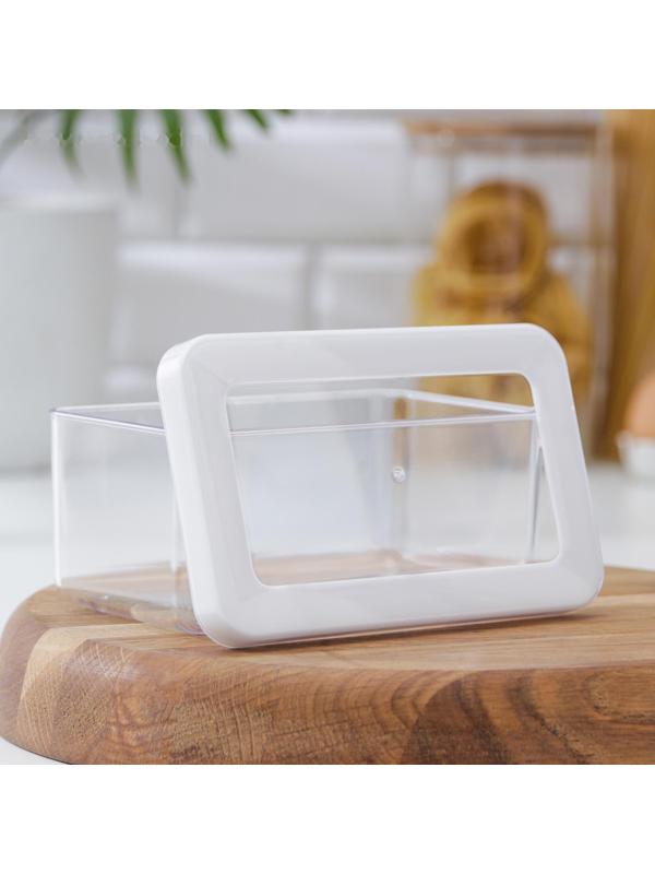 Контейнер для сыпучих продуктов «Степ», 800 мл, 16×10×7 см, цвет белый