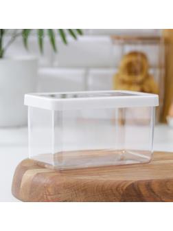 Контейнер для сыпучих продуктов «Степ», 1,1 л, 16×10×9,5 см, цвет белый