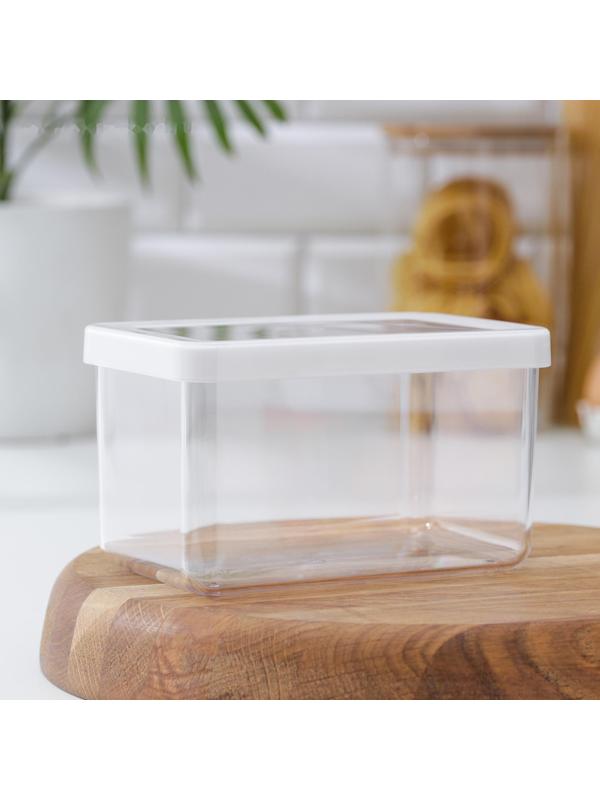 Контейнер для сыпучих продуктов «Степ», 1,1 л, 16×10×9,5 см, цвет белый