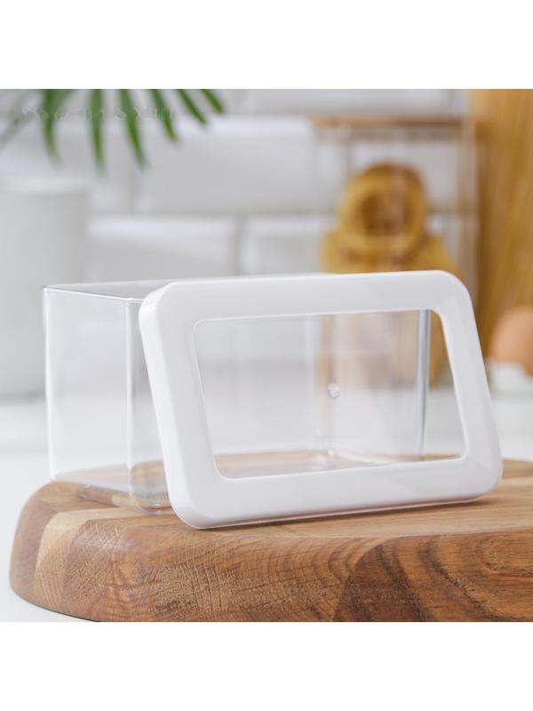 Контейнер для сыпучих продуктов «Степ», 1,1 л, 16×10×9,5 см, цвет белый