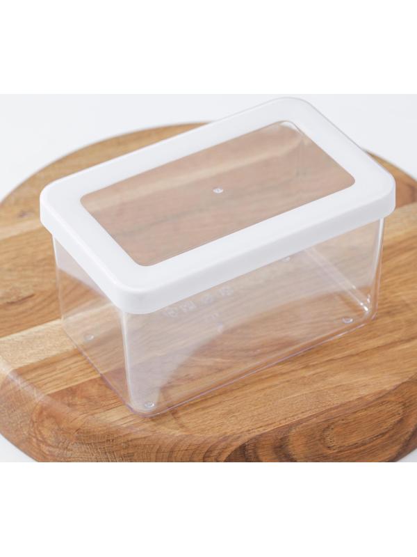 Контейнер для сыпучих продуктов «Степ», 1,1 л, 16×10×9,5 см, цвет белый