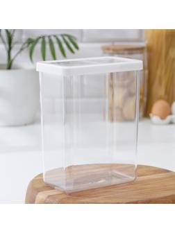 Контейнер для сыпучих продуктов «Степ», 2,5 л, 16×10×21 см, цвет белый