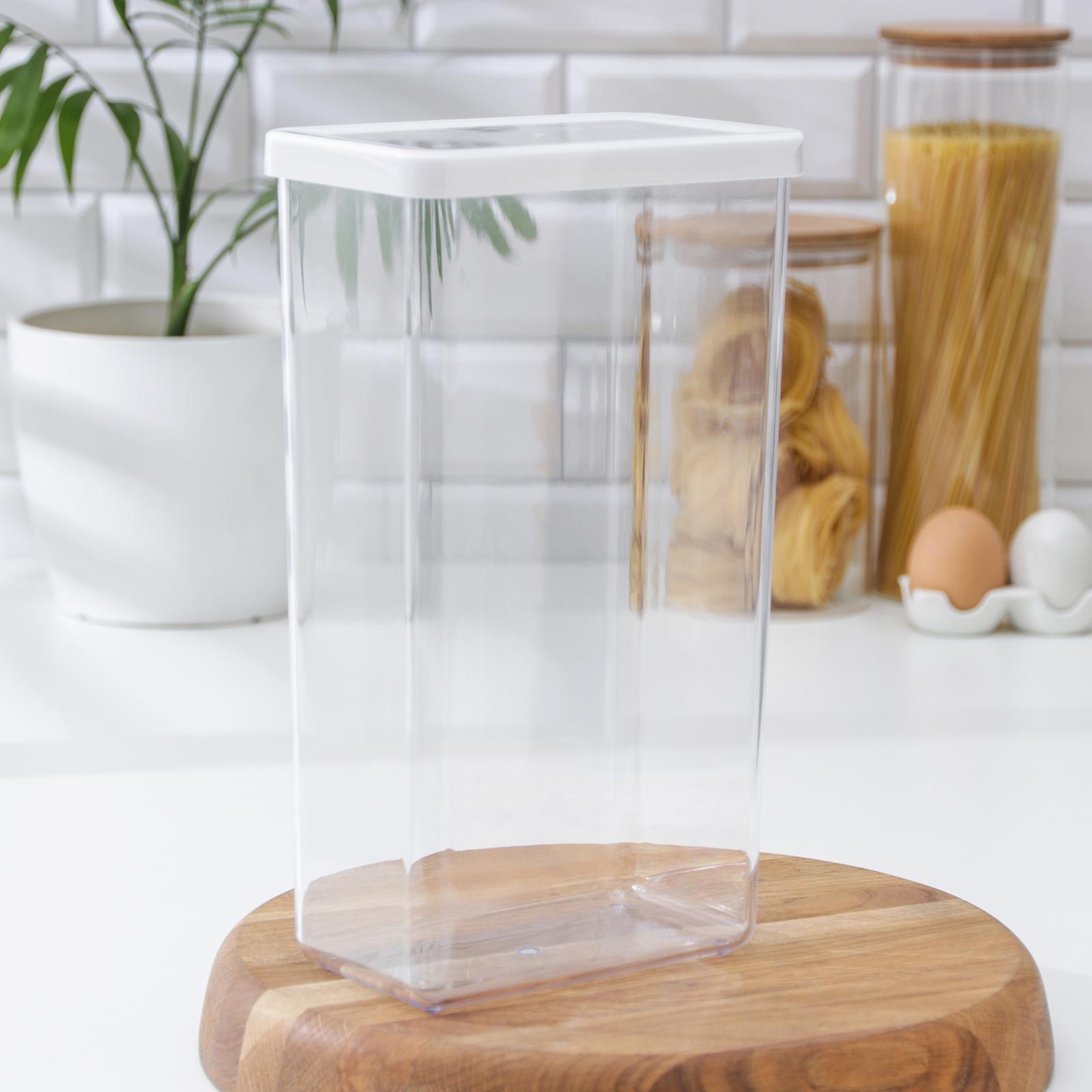 Контейнер для сыпучих продуктов «Степ», 3,2 л, 16×10×28 см, цвет белый