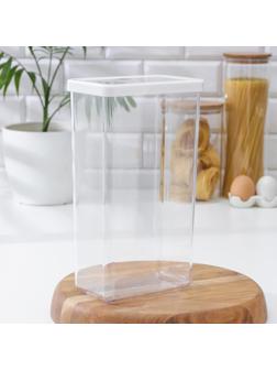 Контейнер для сыпучих продуктов «Степ», 3,2 л, 16×10×28 см, цвет белый