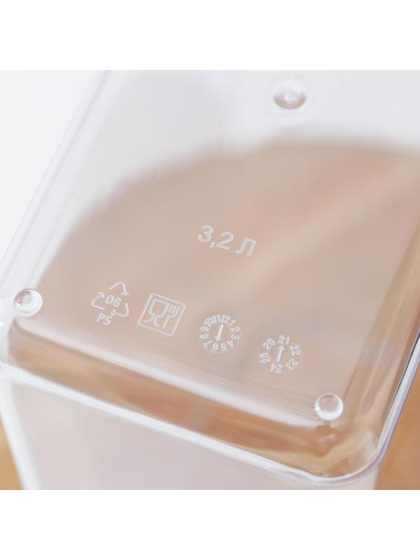 Контейнер для сыпучих продуктов «Степ», 3,2 л, 16×10×28 см, цвет белый